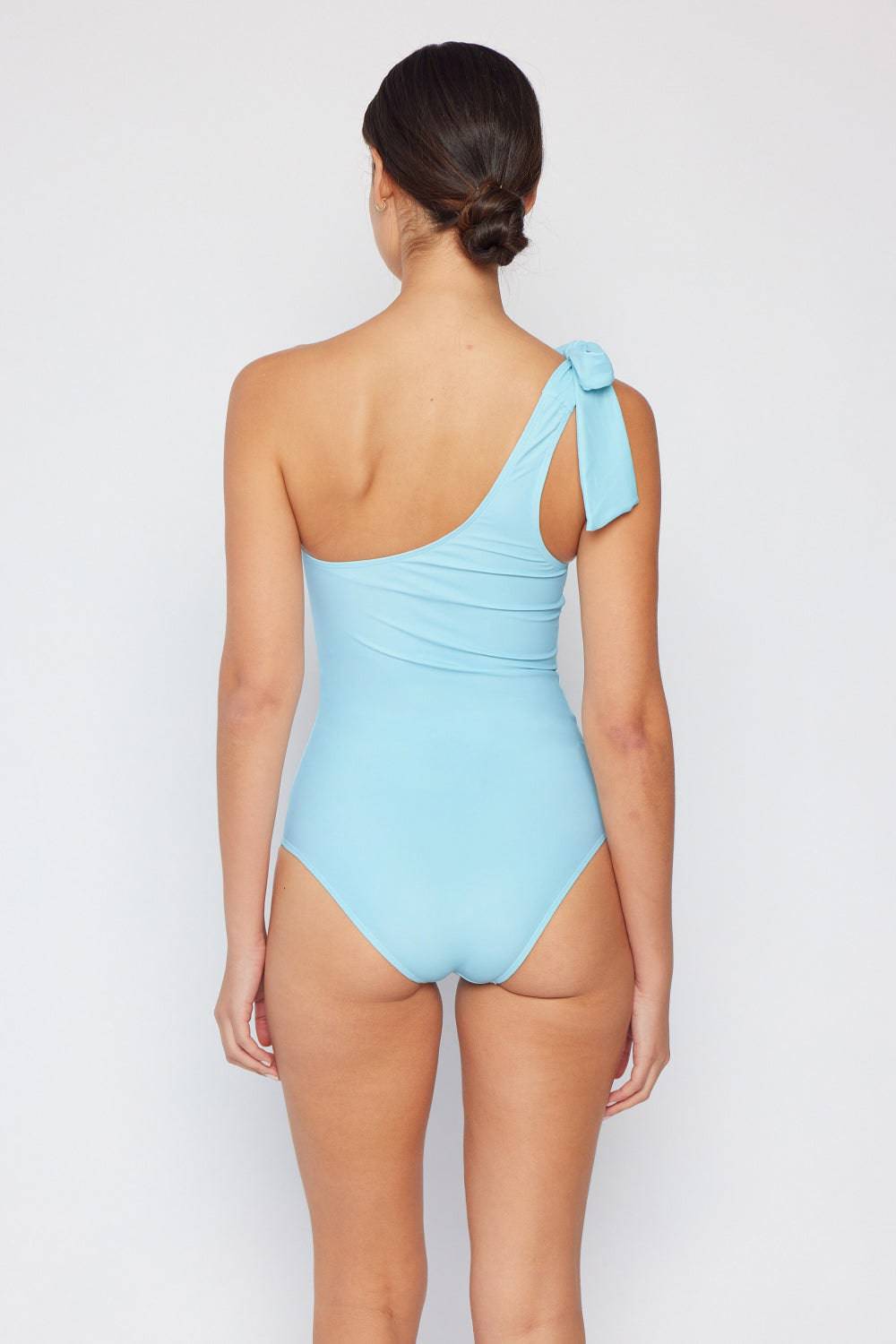 Marina West Swim Vacay Mode One Shoulder Swimsuit in Pastel Blue - EkaVibe