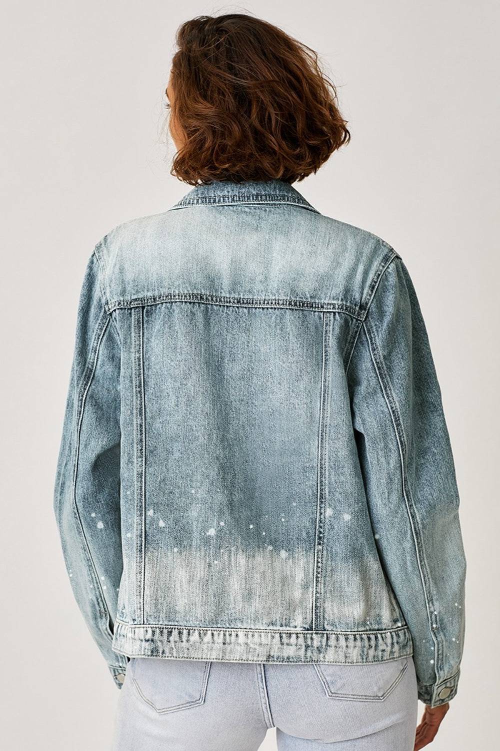 RISEN Button Up Ombre Washed Jacket - EkaVibe