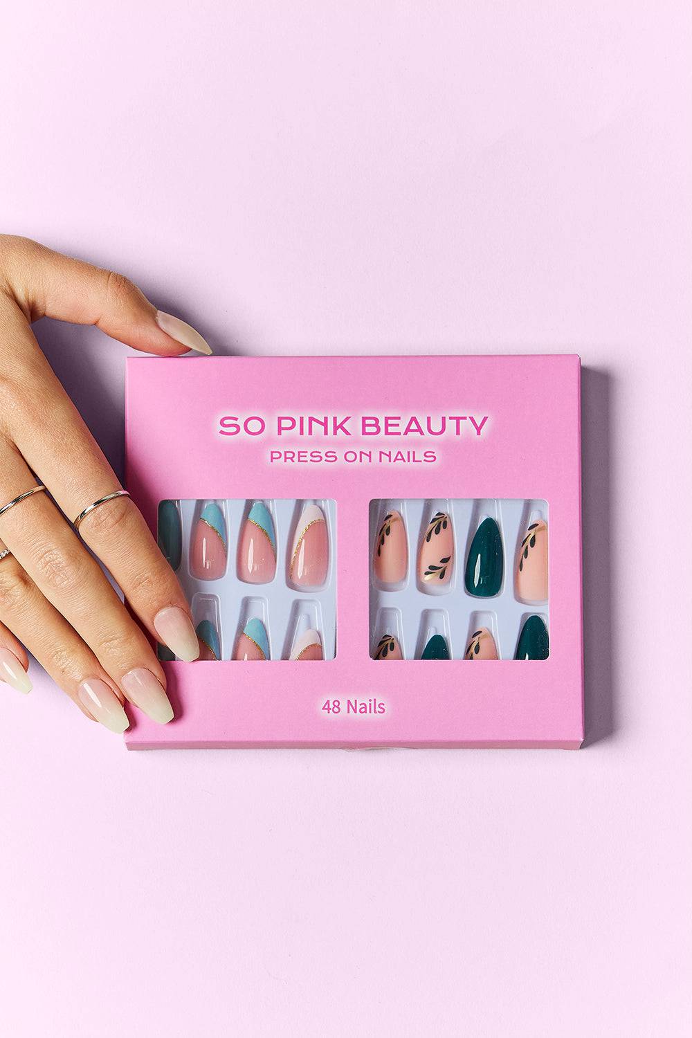 SO PINK BEAUTY Press On Nails 2 Packs - EkaVibe