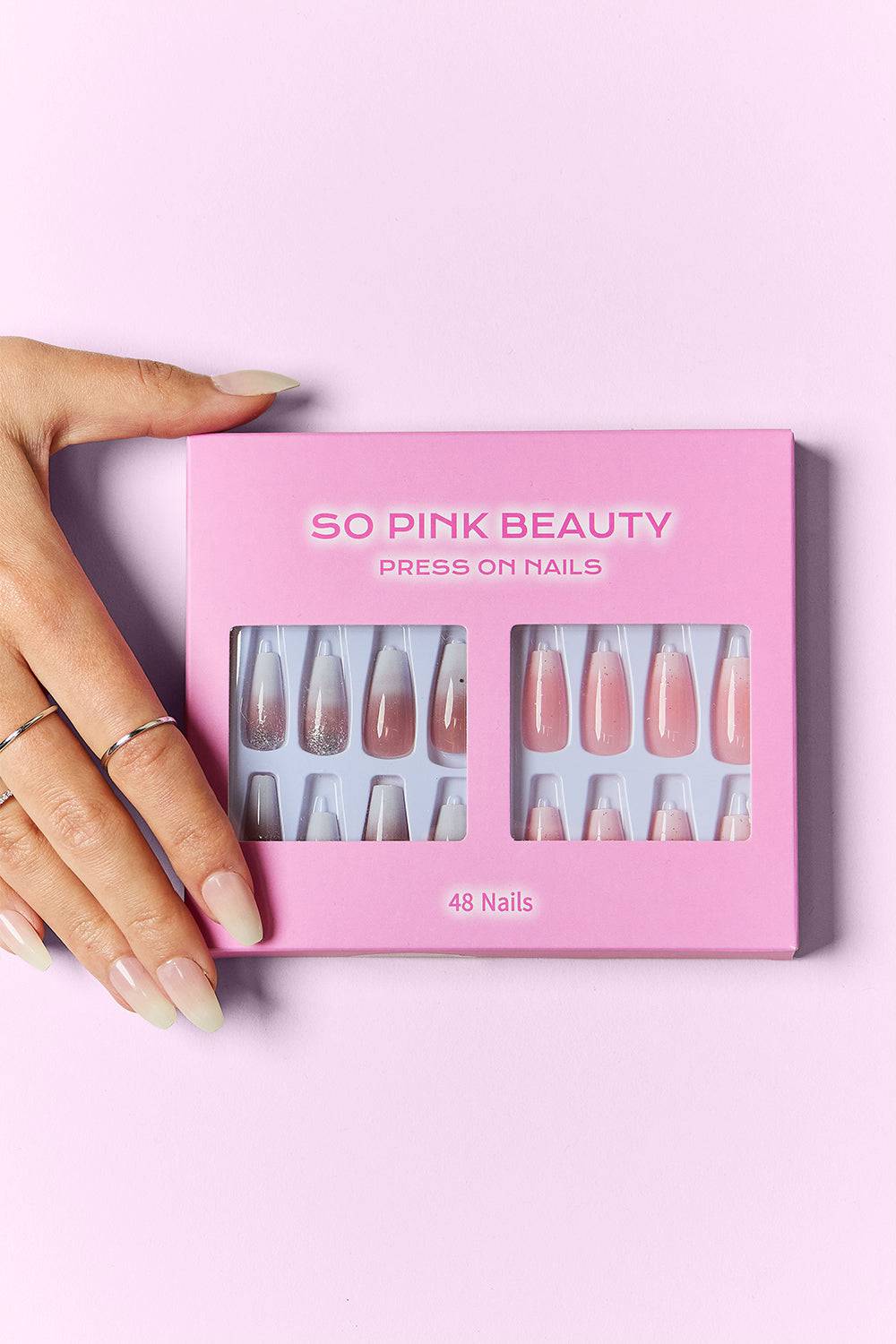 SO PINK BEAUTY Press On Nails 2 Packs - EkaVibe