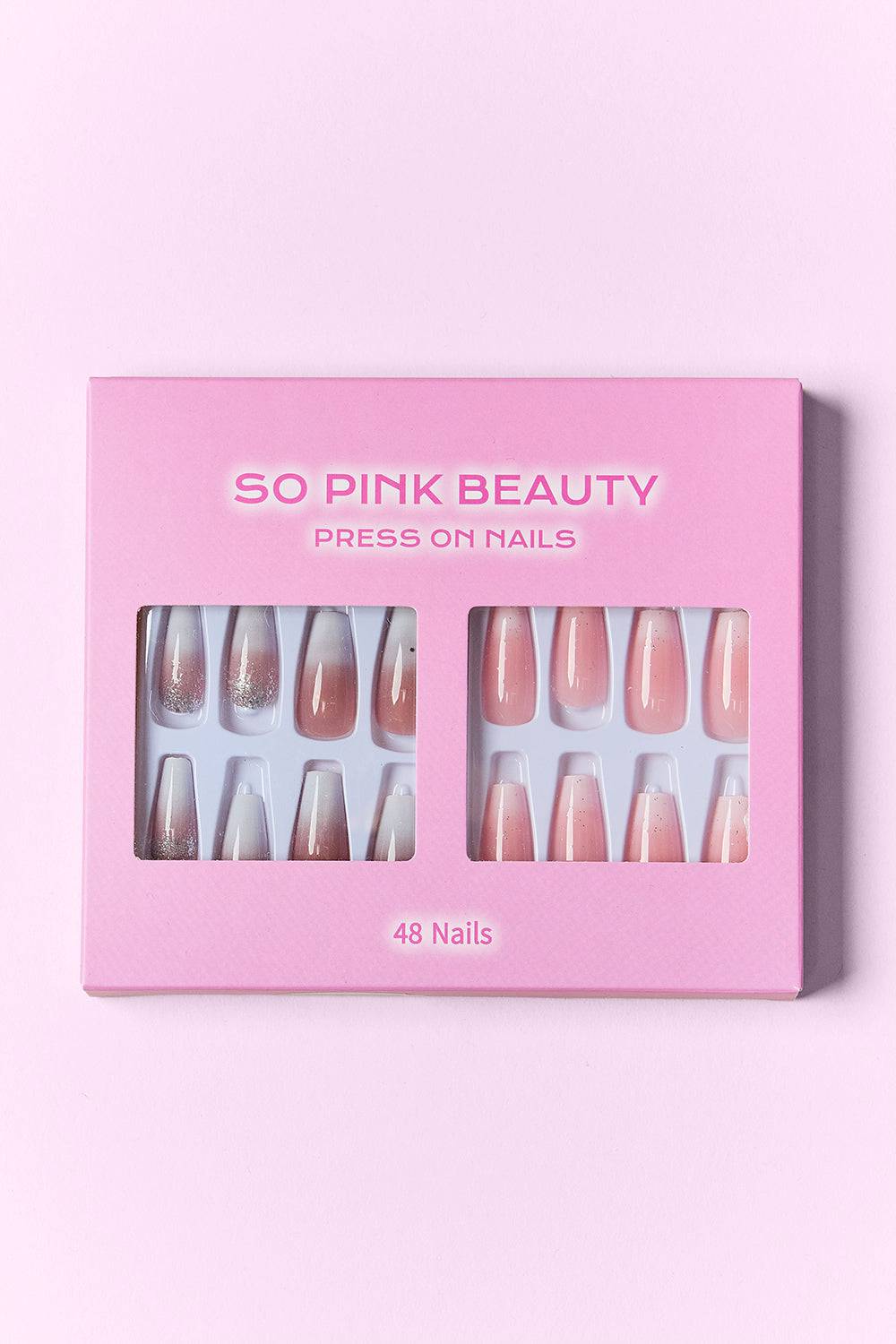 SO PINK BEAUTY Press On Nails 2 Packs - EkaVibe