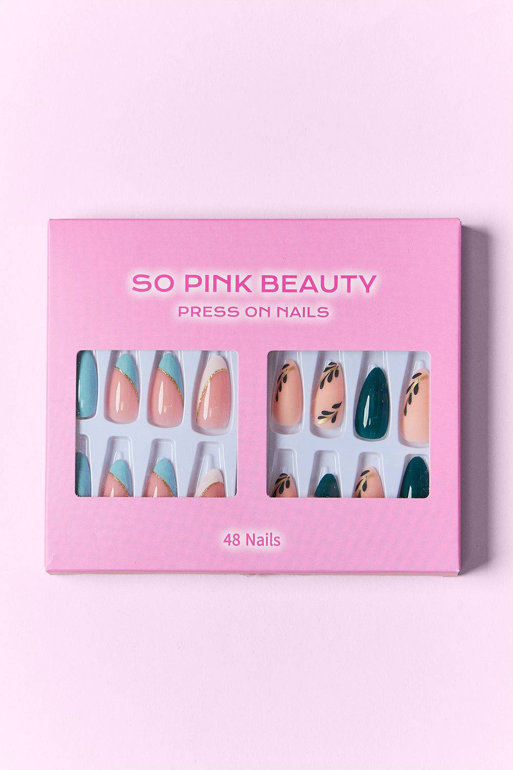 SO PINK BEAUTY Press On Nails 2 Packs - EkaVibe