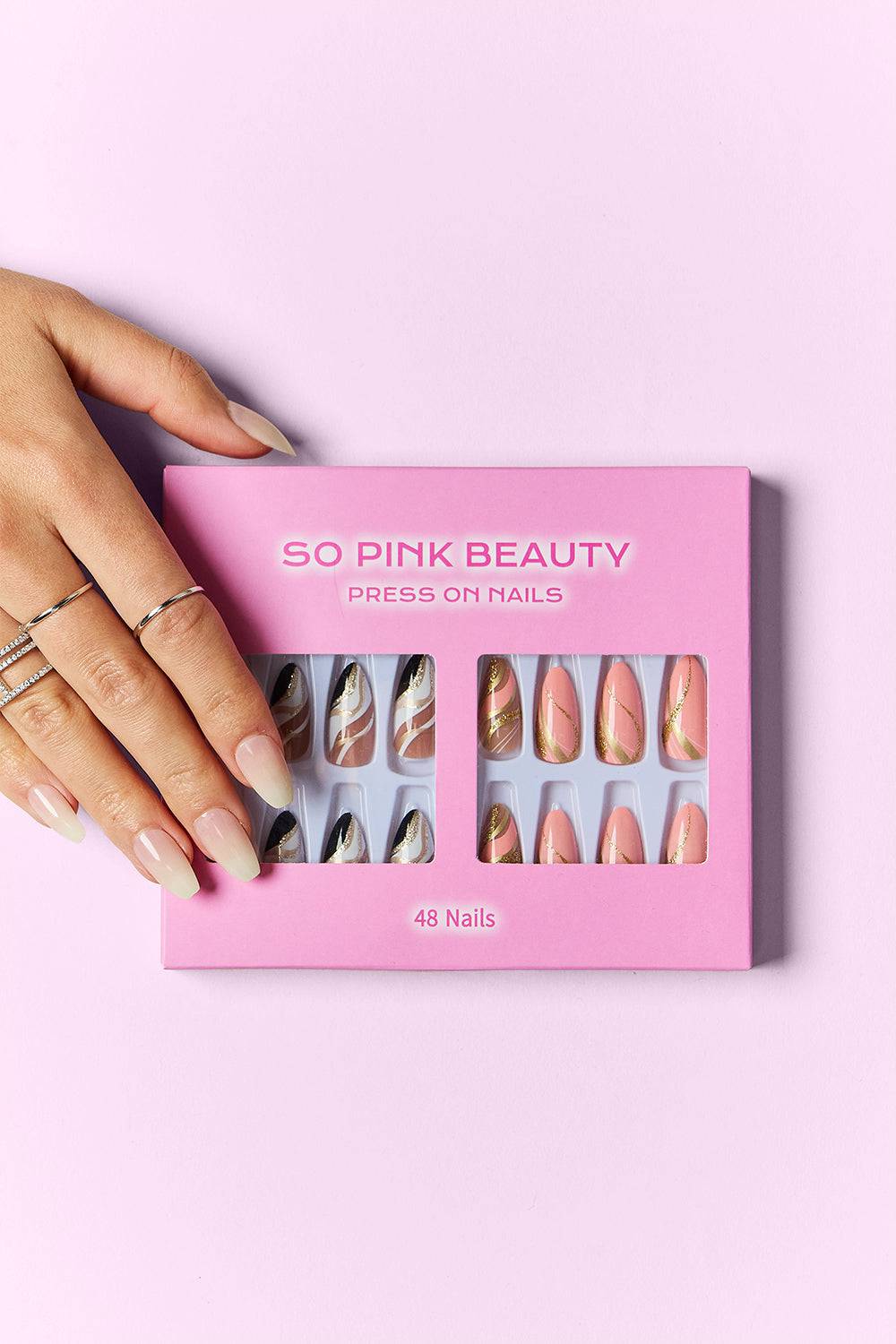 SO PINK BEAUTY Press On Nails 2 Packs - EkaVibe