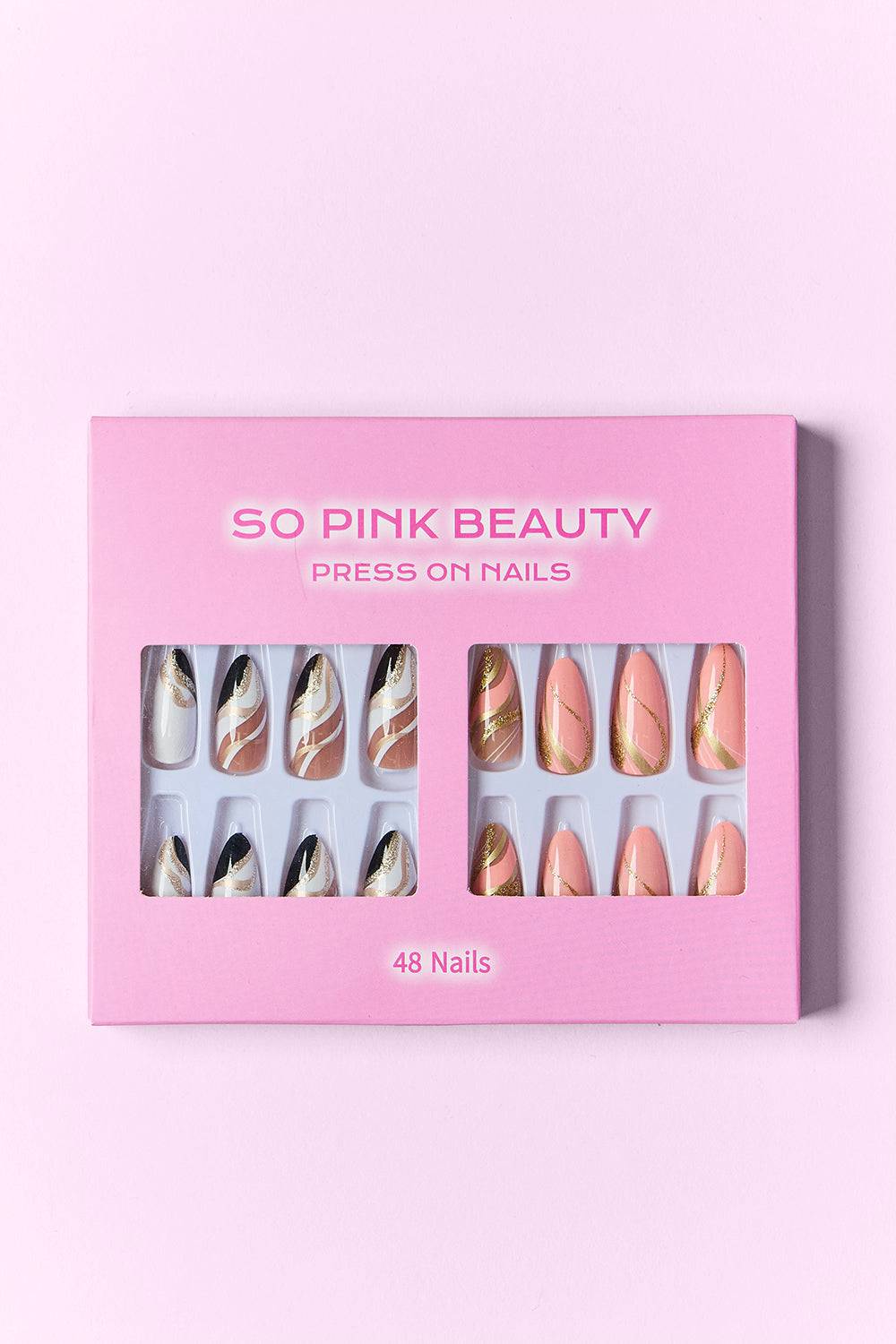 SO PINK BEAUTY Press On Nails 2 Packs - EkaVibe