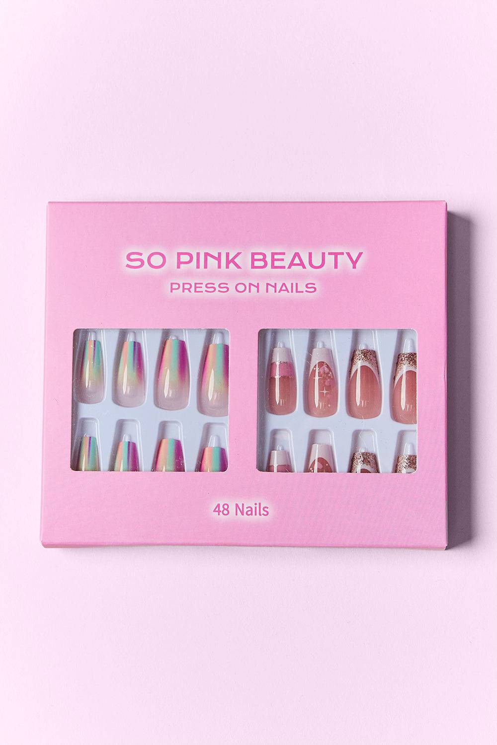 SO PINK BEAUTY Press On Nails 2 Packs - EkaVibe