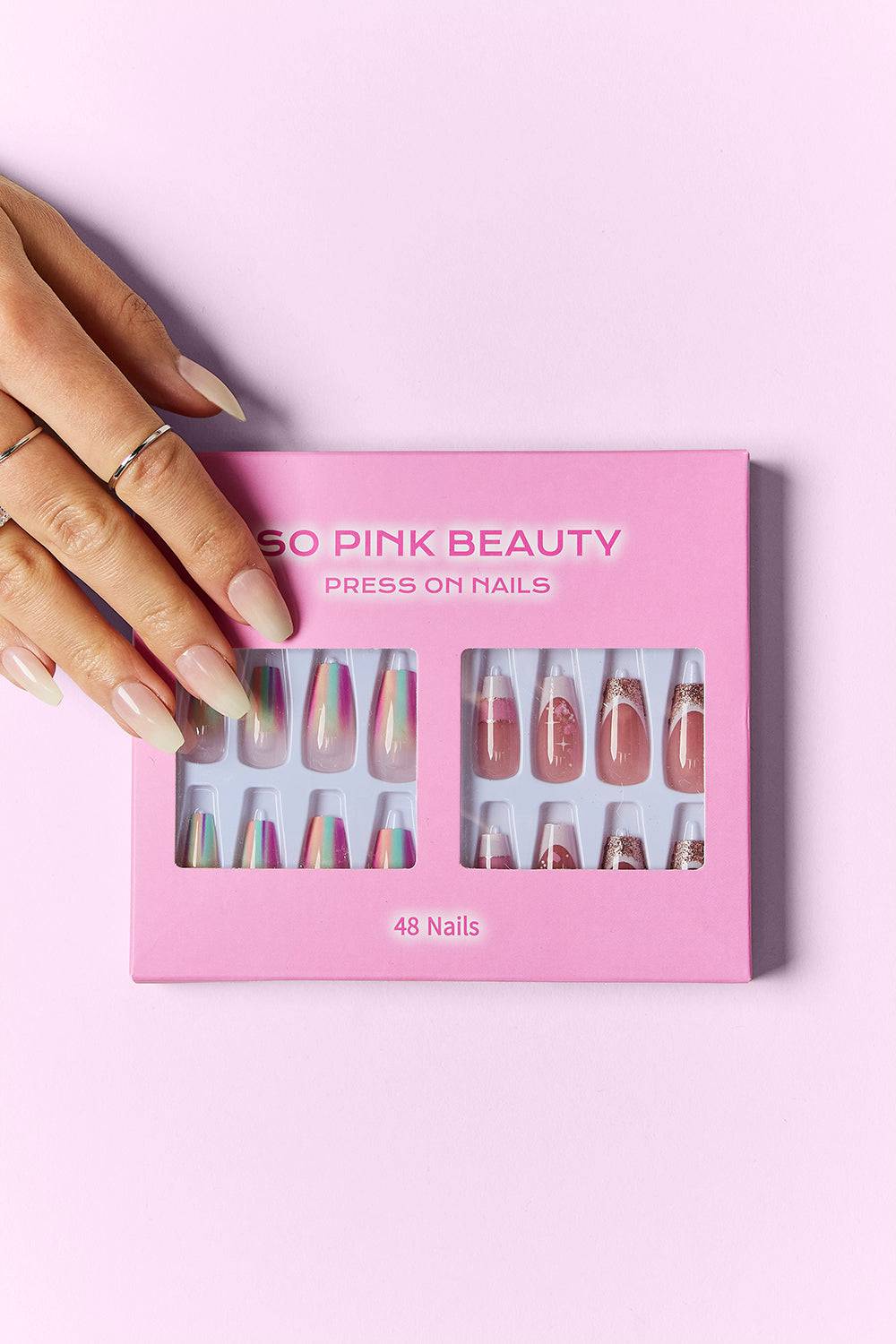 SO PINK BEAUTY Press On Nails 2 Packs - EkaVibe