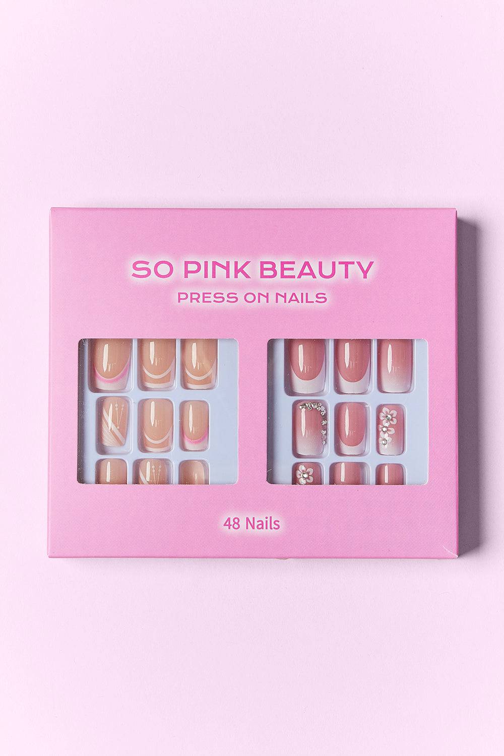 SO PINK BEAUTY Press On Nails 2 Packs - EkaVibe