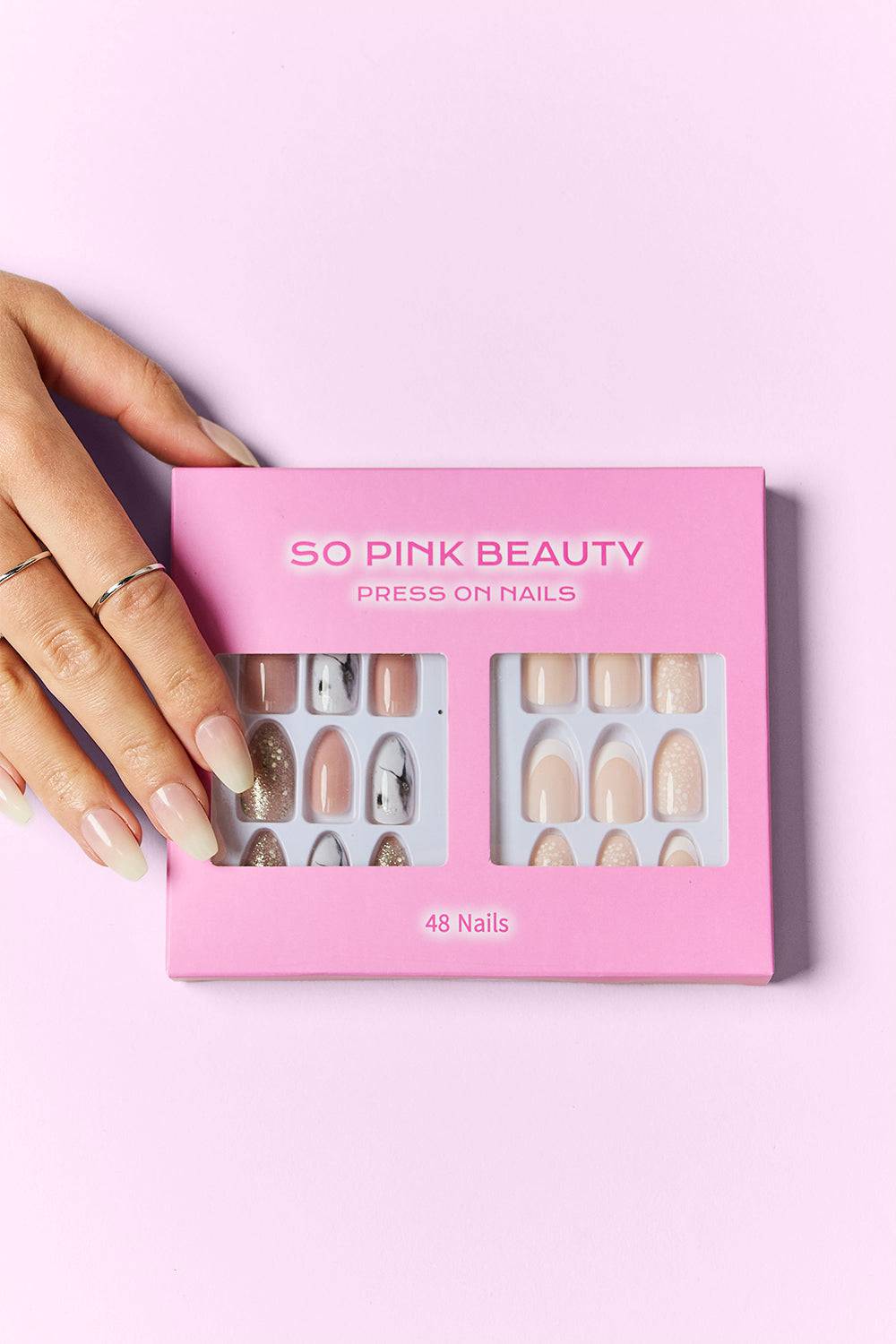 SO PINK BEAUTY Press On Nails 2 Packs - EkaVibe