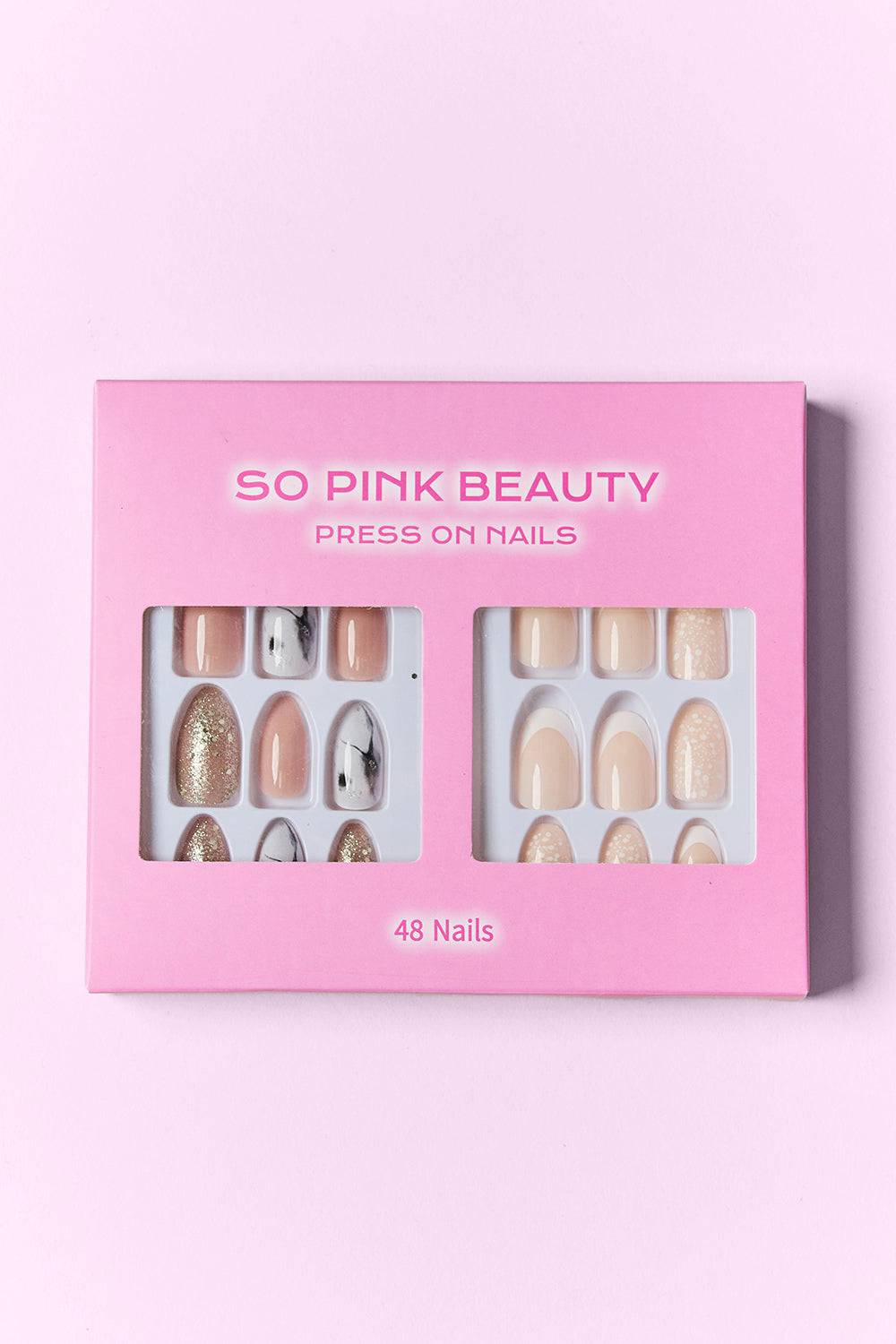 SO PINK BEAUTY Press On Nails 2 Packs - EkaVibe