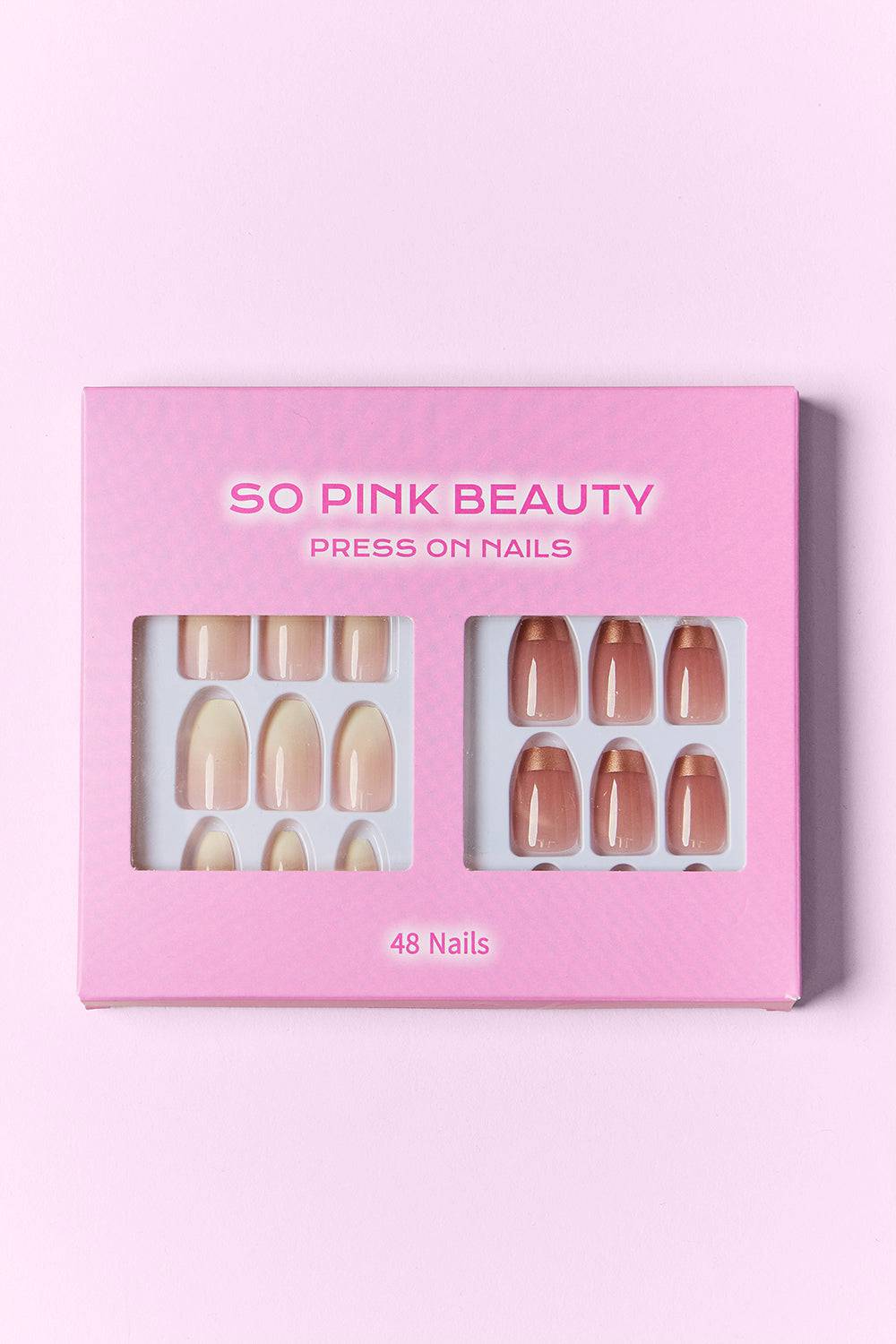 SO PINK BEAUTY Press On Nails 2 Packs - EkaVibe