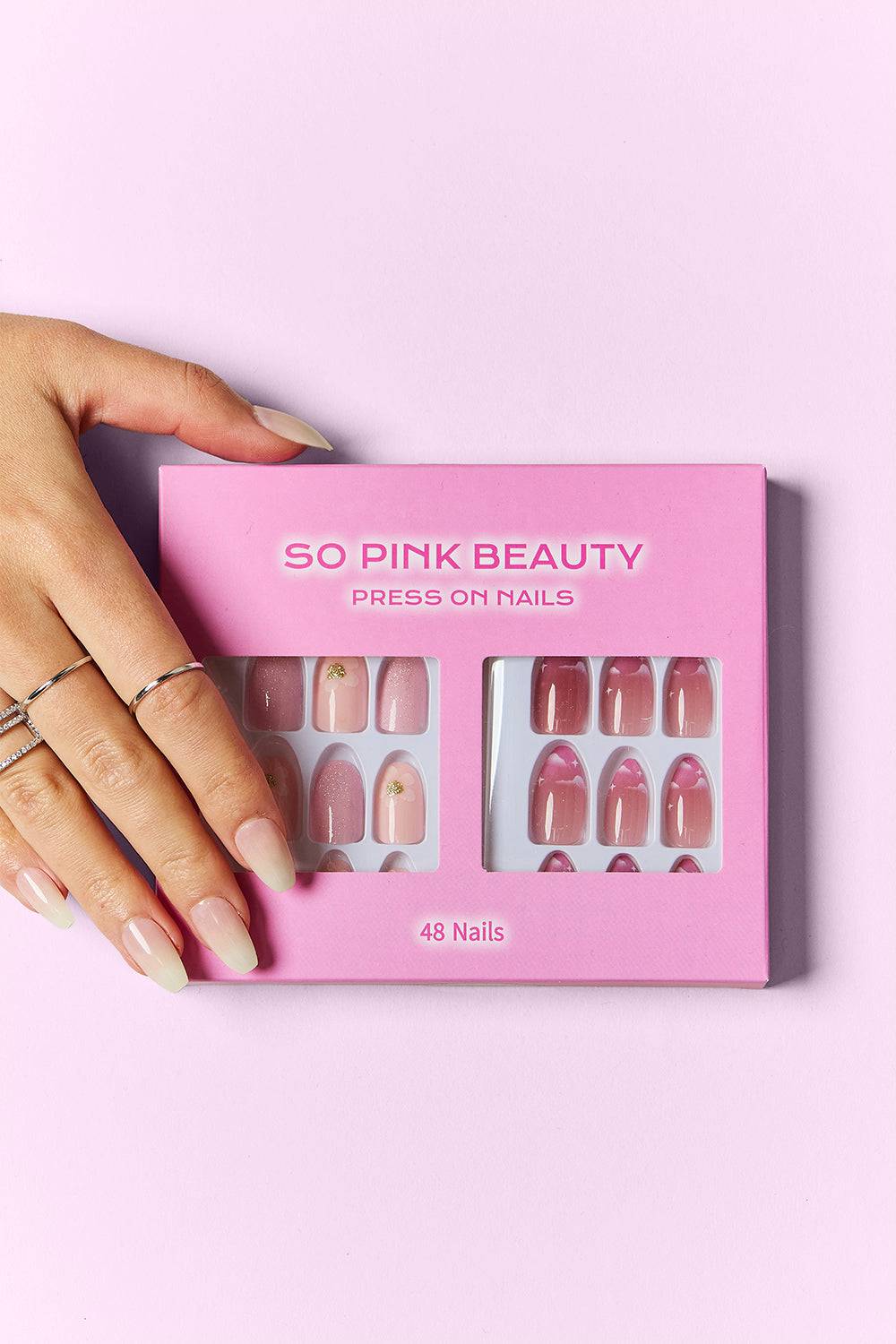 SO PINK BEAUTY Press On Nails 2 Packs - EkaVibe