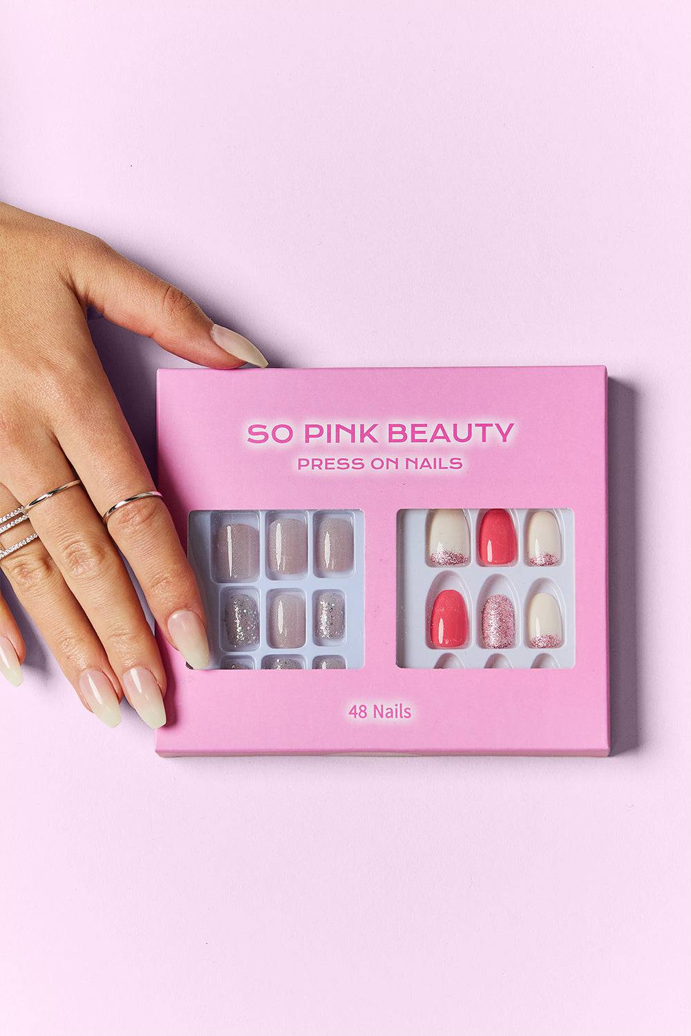 SO PINK BEAUTY Press On Nails 2 Packs - EkaVibe