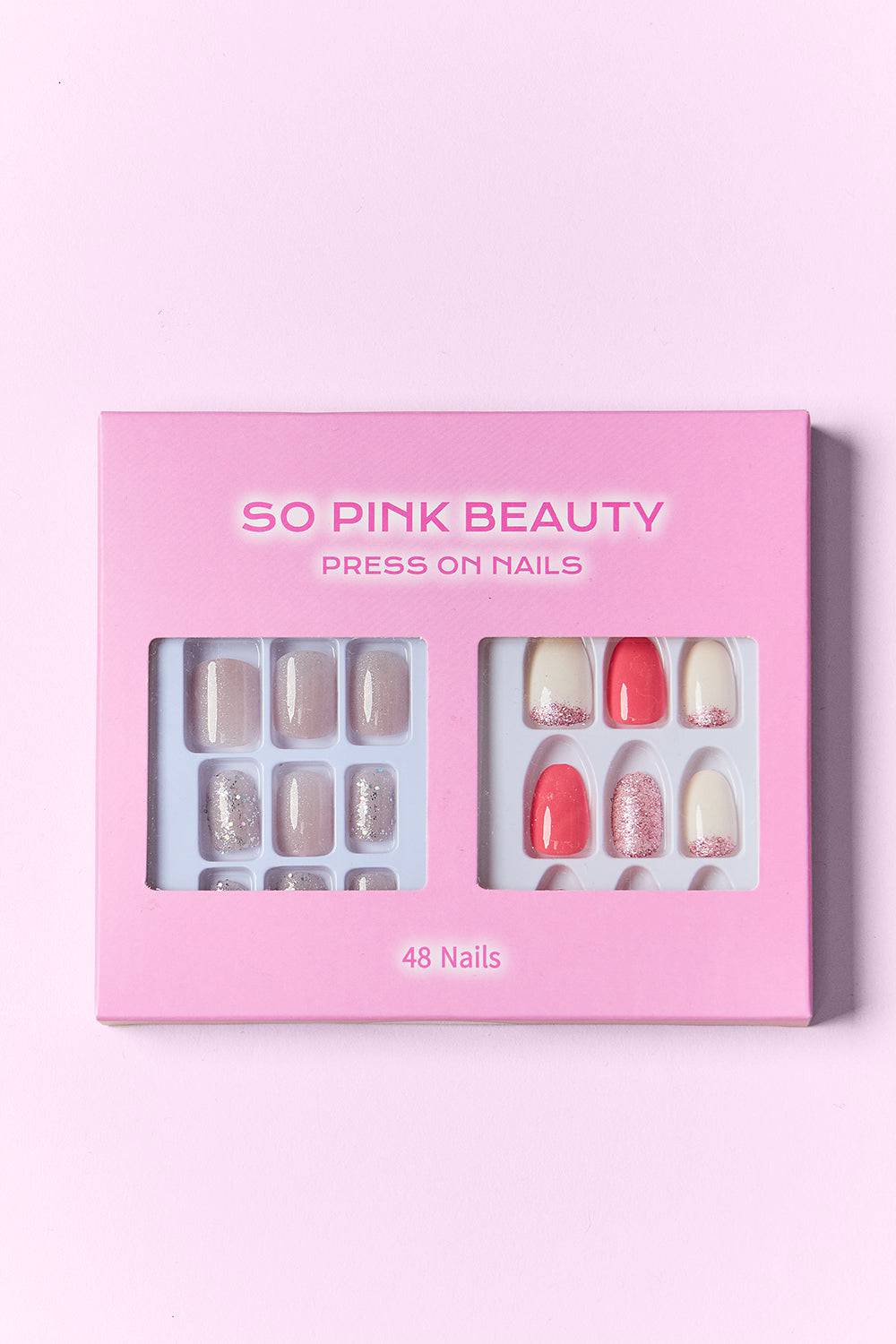 SO PINK BEAUTY Press On Nails 2 Packs - EkaVibe