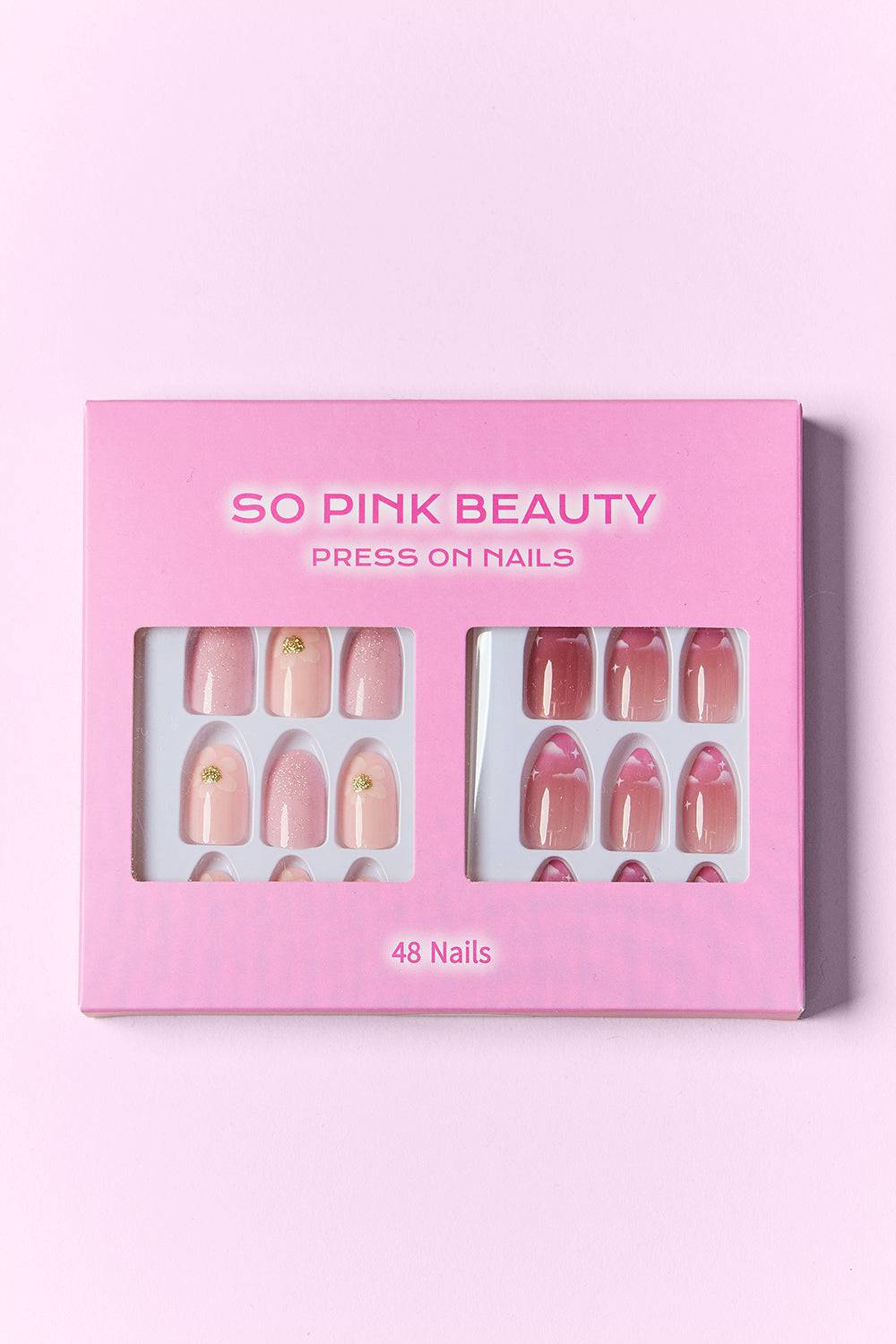 SO PINK BEAUTY Press On Nails 2 Packs - EkaVibe