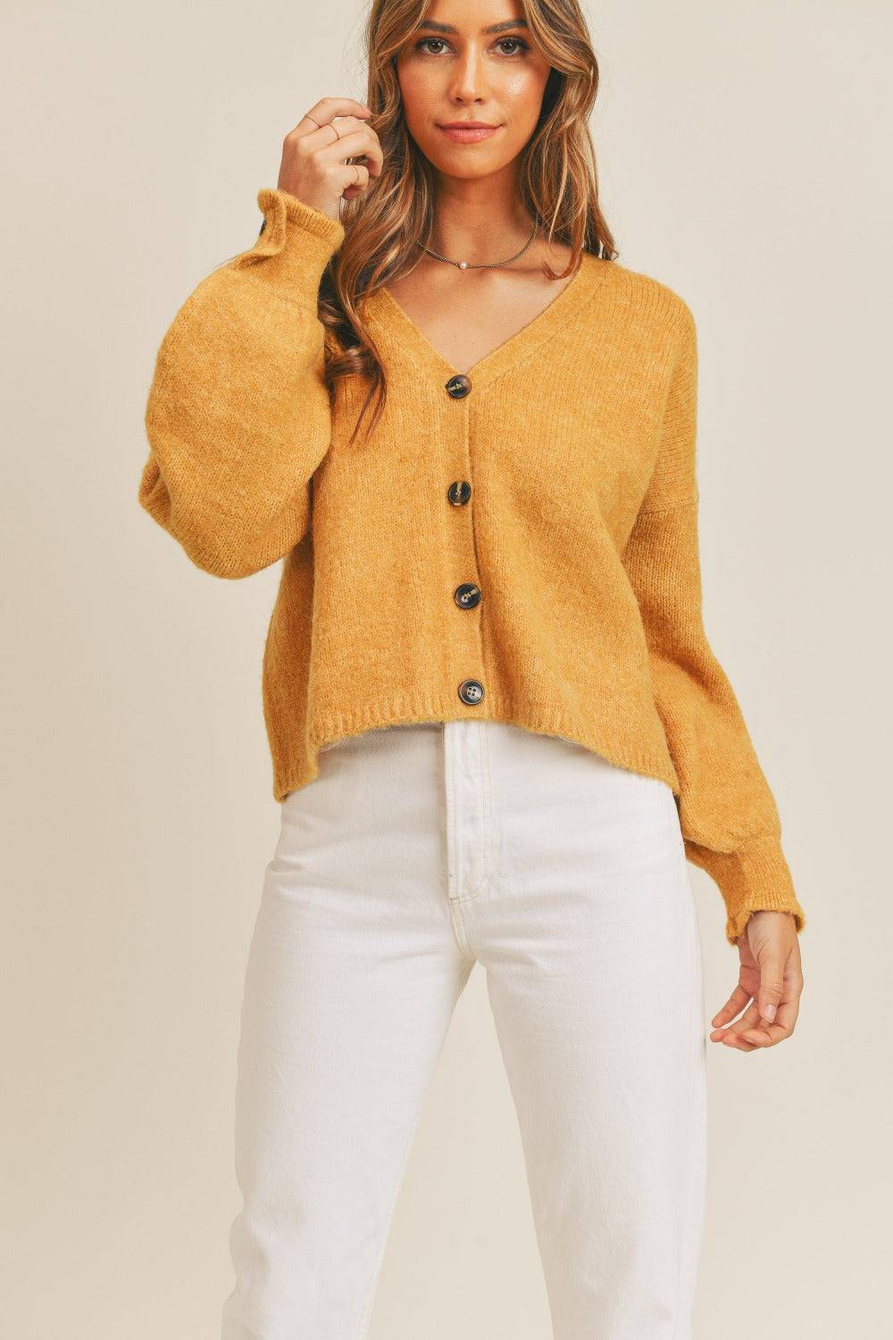 MABLE Long Sleeve Button Down Sweater Cardigan - EkaVibe