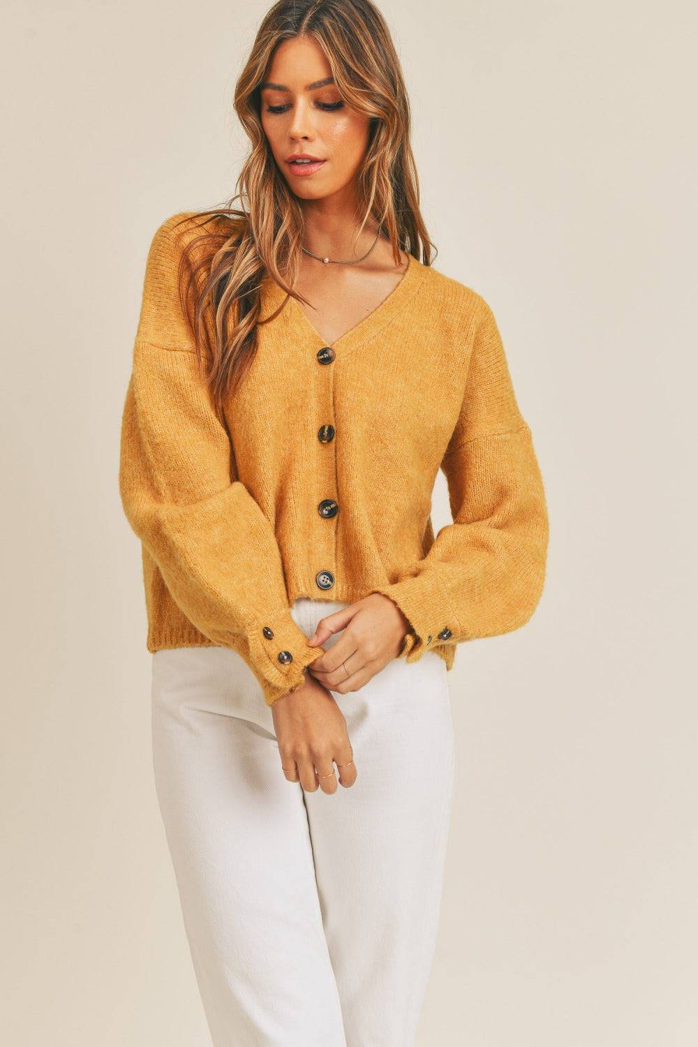 MABLE Long Sleeve Button Down Sweater Cardigan - EkaVibe