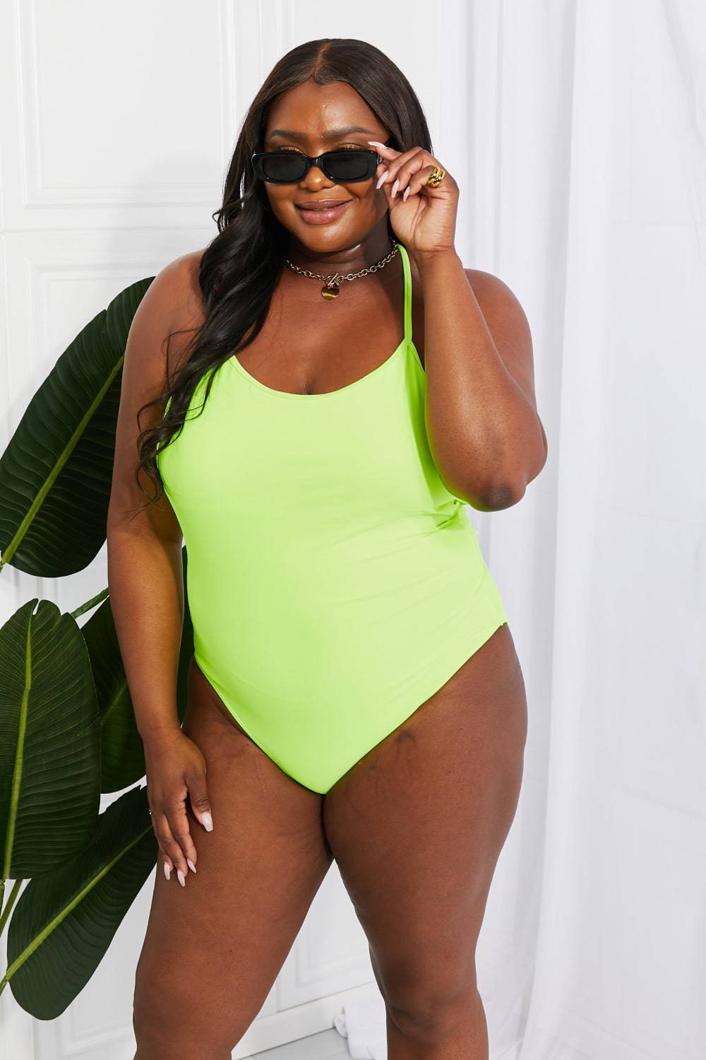 Marina West Swim High Tide One-Piece in Lemon-Lime - EkaVibe