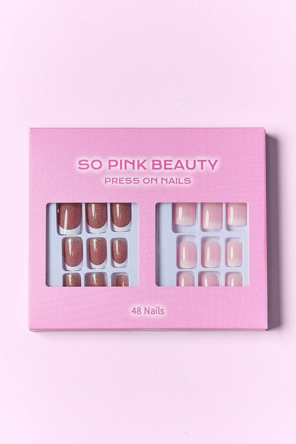 SO PINK BEAUTY Press On Nails 2 Packs - EkaVibe