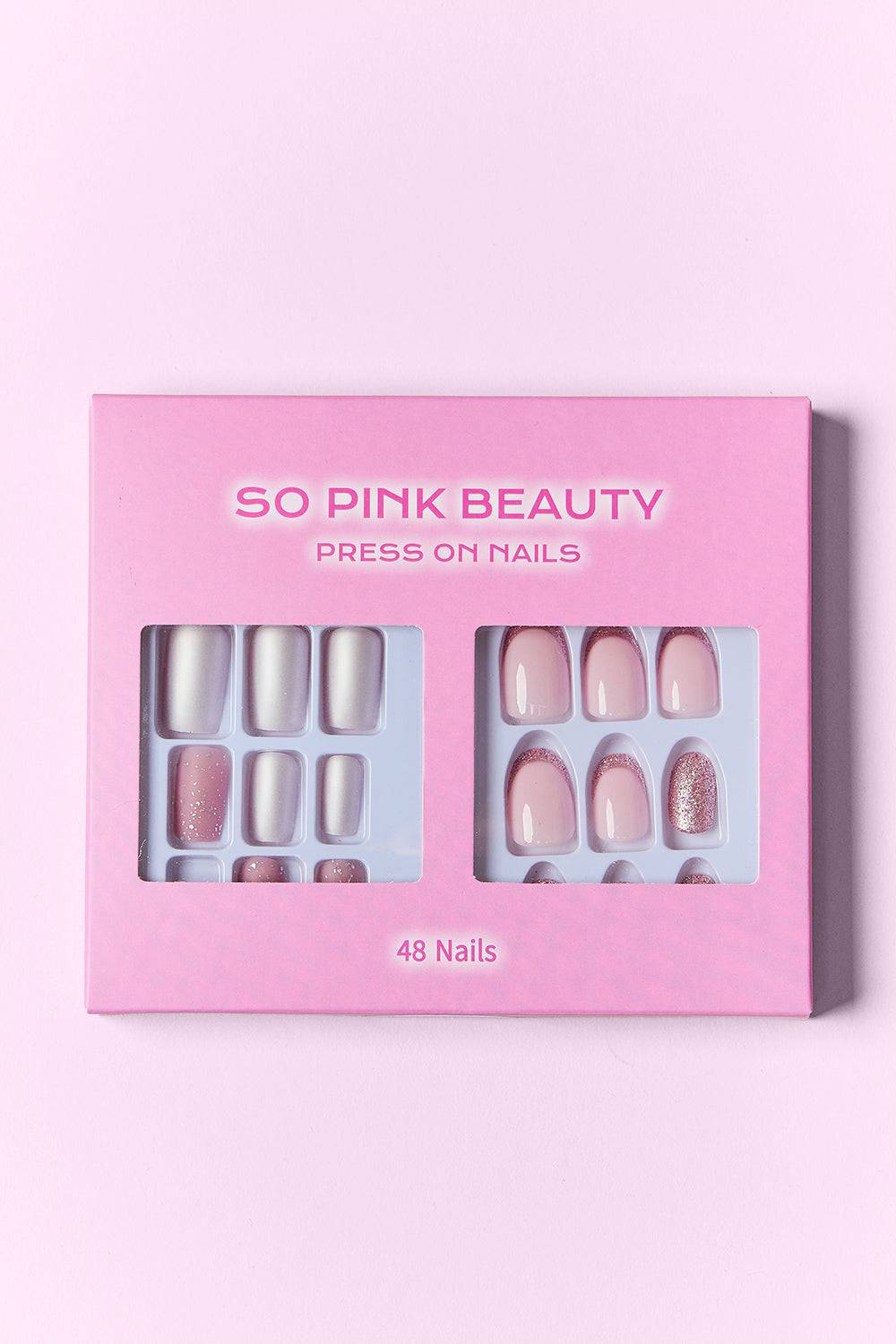 SO PINK BEAUTY Press On Nails 2 Packs - EkaVibe