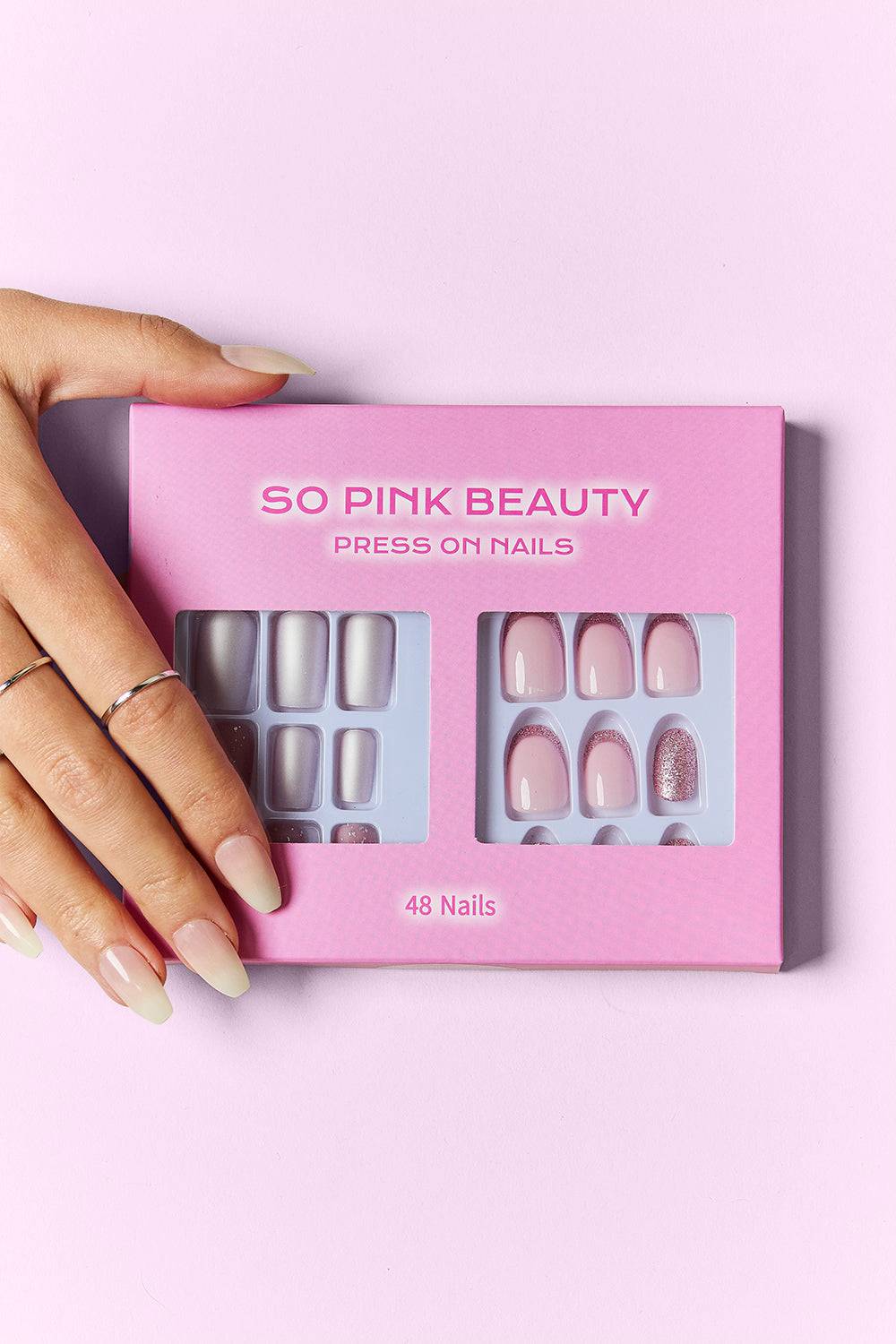 SO PINK BEAUTY Press On Nails 2 Packs - EkaVibe