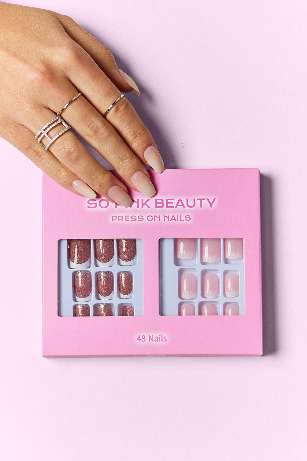 SO PINK BEAUTY Press On Nails 2 Packs - EkaVibe