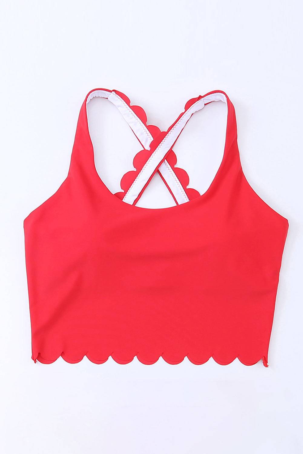 Crisscross Scoop Neck Swim Top - EkaVibe