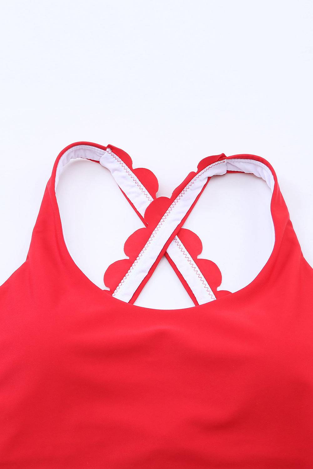 Crisscross Scoop Neck Swim Top - EkaVibe