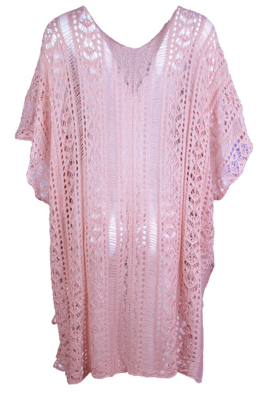 Cutout V-Neck Cover-Up with Tassel - EkaVibe